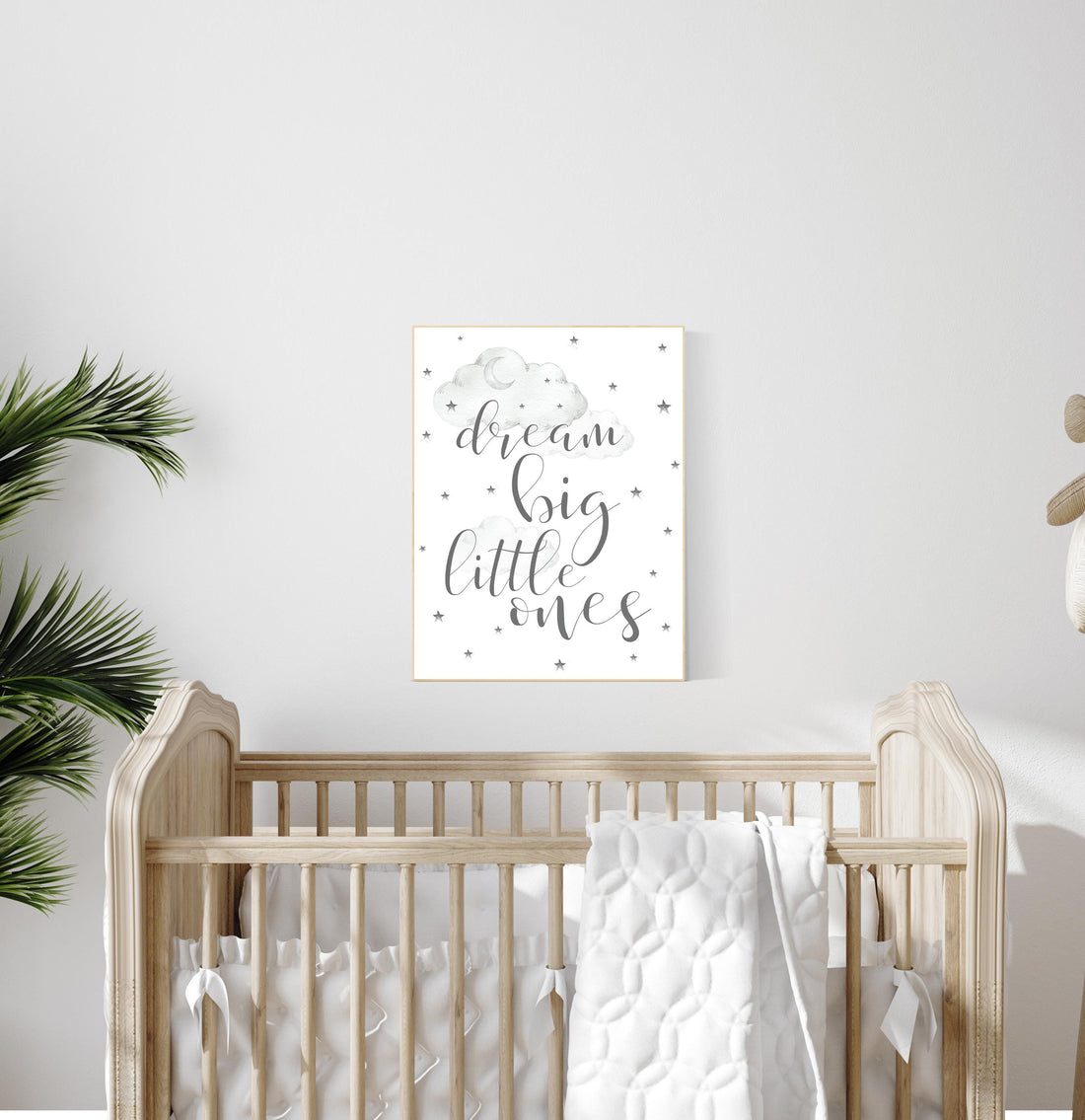 Dream big little ones, Nursery Wall Art, nursery decor, gender neutral baby, babyshower grey gray nursery decor, new baby gift nursery