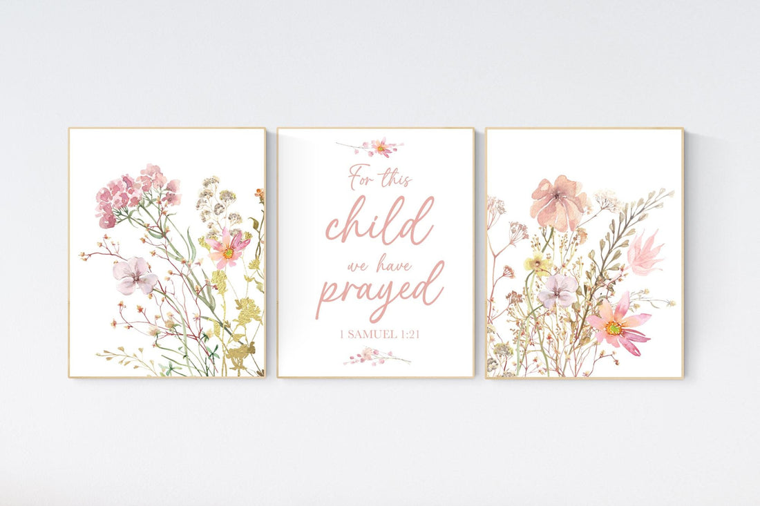 Wildflower print nursery, nursery decor girl wildflower, nursery wall art girl, boho nursery, flower nursery, quote nursery, Girl bedroom