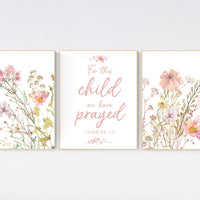 Wildflower print nursery, nursery decor girl wildflower, nursery wall art girl, boho nursery, flower nursery, quote nursery, Girl bedroom