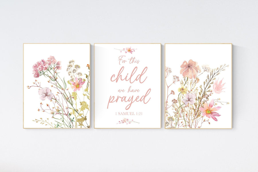 Wildflower print nursery, nursery decor girl wildflower, nursery wall art girl, boho nursery, flower nursery, quote nursery, Girl bedroom