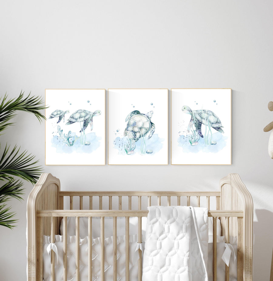 Sea Turtle nursery, Ocean nursery decor, under the sea nursery, ocean themed, sea nursery, gender neutral nursery, nautical nursery