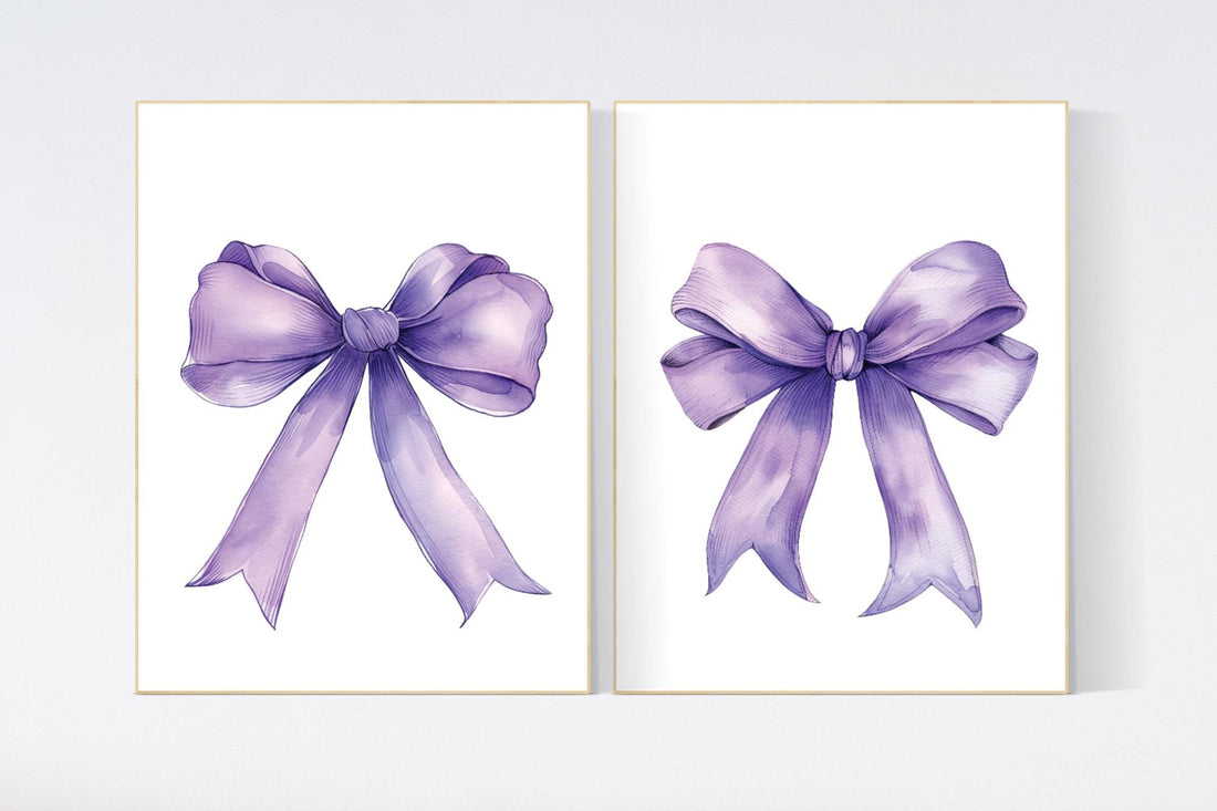 Bow print wall art, Bow nursery print, purple Bow nursery wall art, bow nursery art, bow nursery decor, bow print wall art lilac