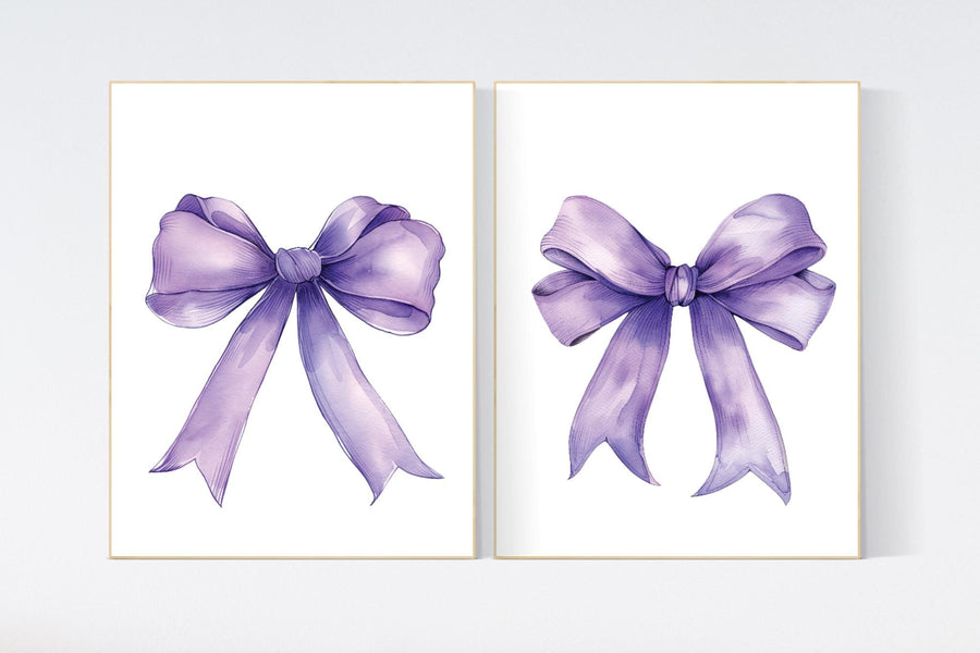 Bow print wall art, Bow nursery print, purple Bow nursery wall art, bow nursery art, bow nursery decor, bow print wall art lilac
