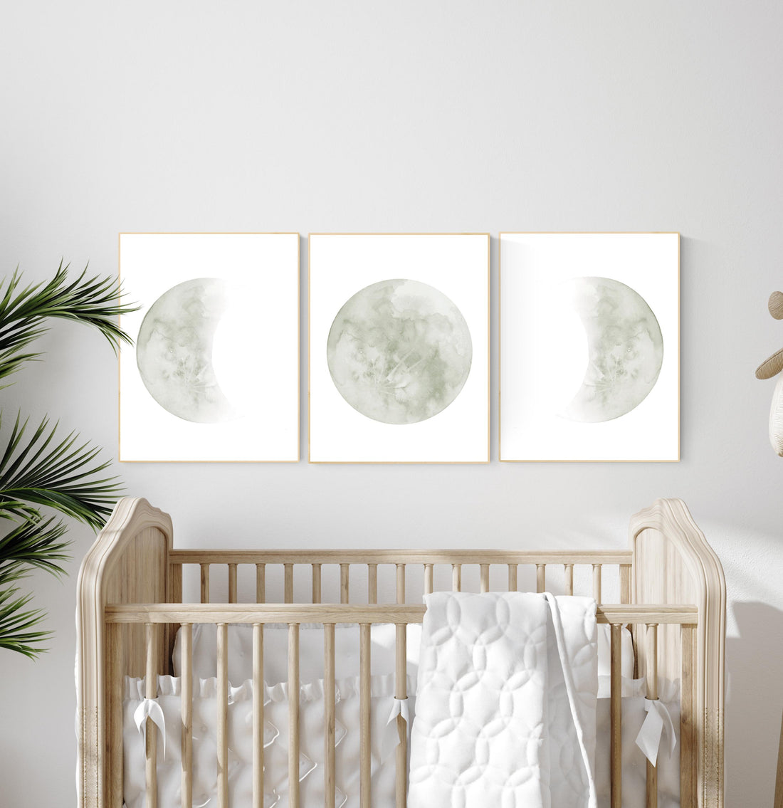 Moon nursery decor, moon print, sage nursery, full moon print, gender neutral, moon nursery, sage green, moon wall art, nursery prints