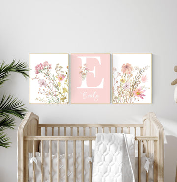 Boho Nursery wall art, Wildflower Nursery Decor, Floral Nursery, Girl Nursery Decor, vintage flower nursery, Botanical Print, home decor