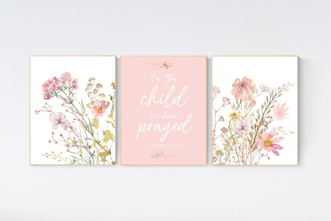 Wildflower print nursery, nursery decor girl wildflower, nursery wall art girl, boho nursery, flower nursery, quote nursery, Girl bedroom