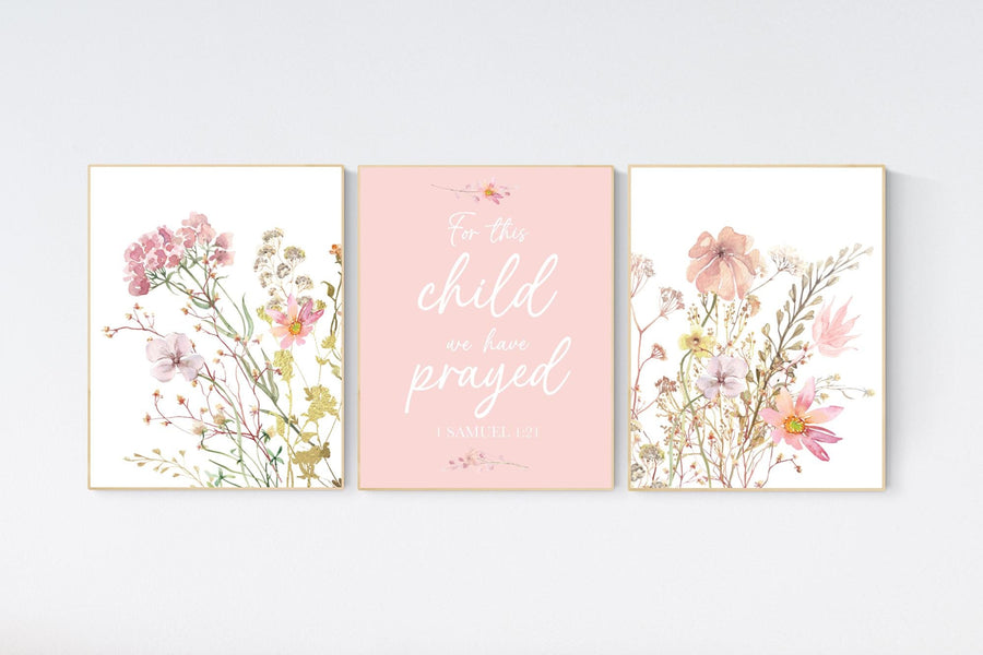 Wildflower print nursery, nursery decor girl wildflower, nursery wall art girl, boho nursery, flower nursery, quote nursery, Girl bedroom