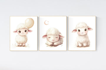 Sheep nursery decor, Gray nursery decor, nursery decor lamb, nursery wall art sheep, gender neutral nursery, grey nursery, baby room prints