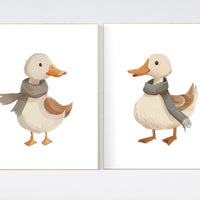 Goose Nursery wall art, Goose Gallery wall art, Baby girl nursery ideas, Goose Nursery, Animal Themed Decor, animal prints, gender neutral