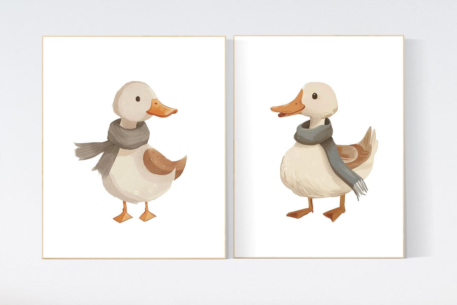 Goose Nursery wall art, Goose Gallery wall art, Baby girl nursery ideas, Goose Nursery, Animal Themed Decor, animal prints, gender neutral