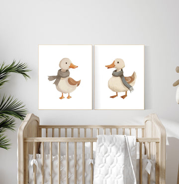 Goose Nursery wall art, Goose Gallery wall art, Baby girl nursery ideas, Goose Nursery, Animal Themed Decor, animal prints, gender neutral