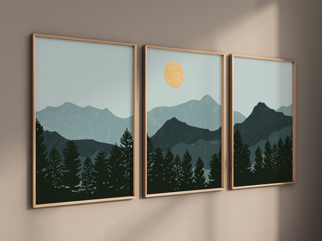 Nursery decor woodland, mountain wall art, tree nursery decor, adventure theme nursery, forest nursery, home decor