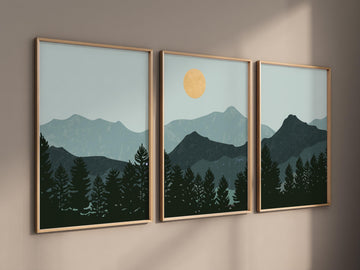 Nursery decor woodland, mountain wall art, tree nursery decor, adventure theme nursery, forest nursery, home decor