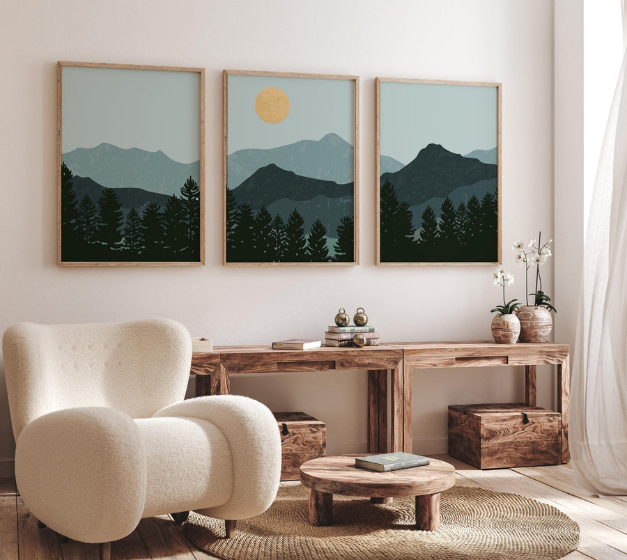 Nursery decor woodland, mountain wall art, tree nursery decor, adventure theme nursery, forest nursery, home decor