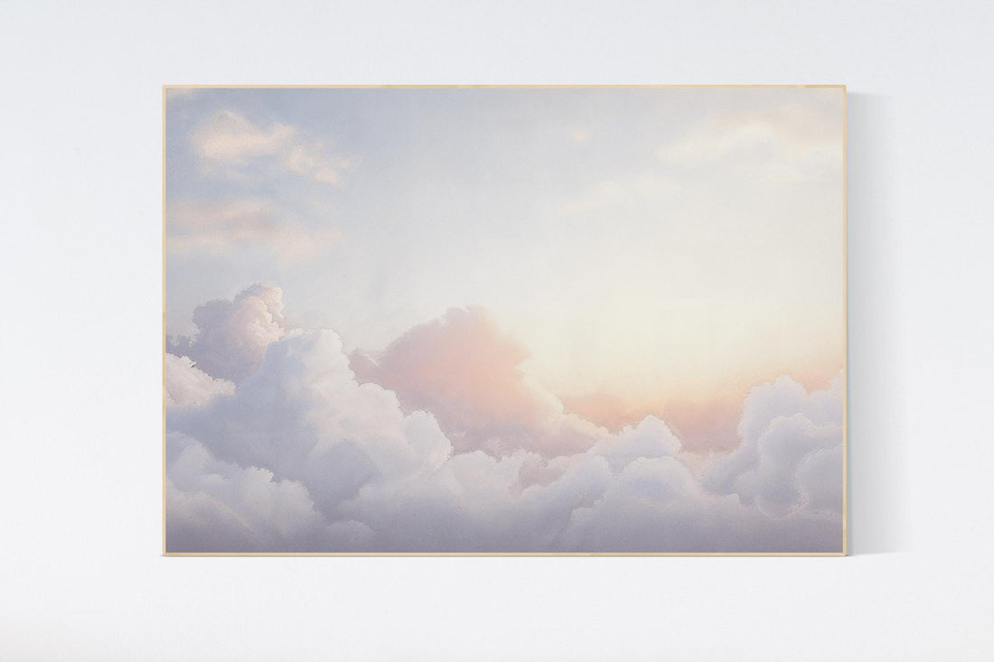 Cloud artwork, nursery wall art, gender neutral, dreamy sky decor, pastel cloud print, nursery cloud wall art, nursery print, baby room art