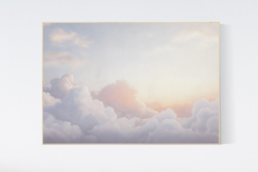 Cloud artwork, nursery wall art, gender neutral, dreamy sky decor, pastel cloud print, nursery cloud wall art, nursery print, baby room art