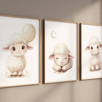 Sheep nursery decor, Gray nursery decor, nursery decor lamb, nursery wall art sheep, gender neutral nursery, grey nursery, baby room prints