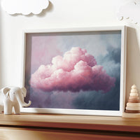 Pink cloud artwork, girl nursery wall art, dreamy sky decor, pastel cloud print, girls room decor, nursery cloud wall art, nursery print