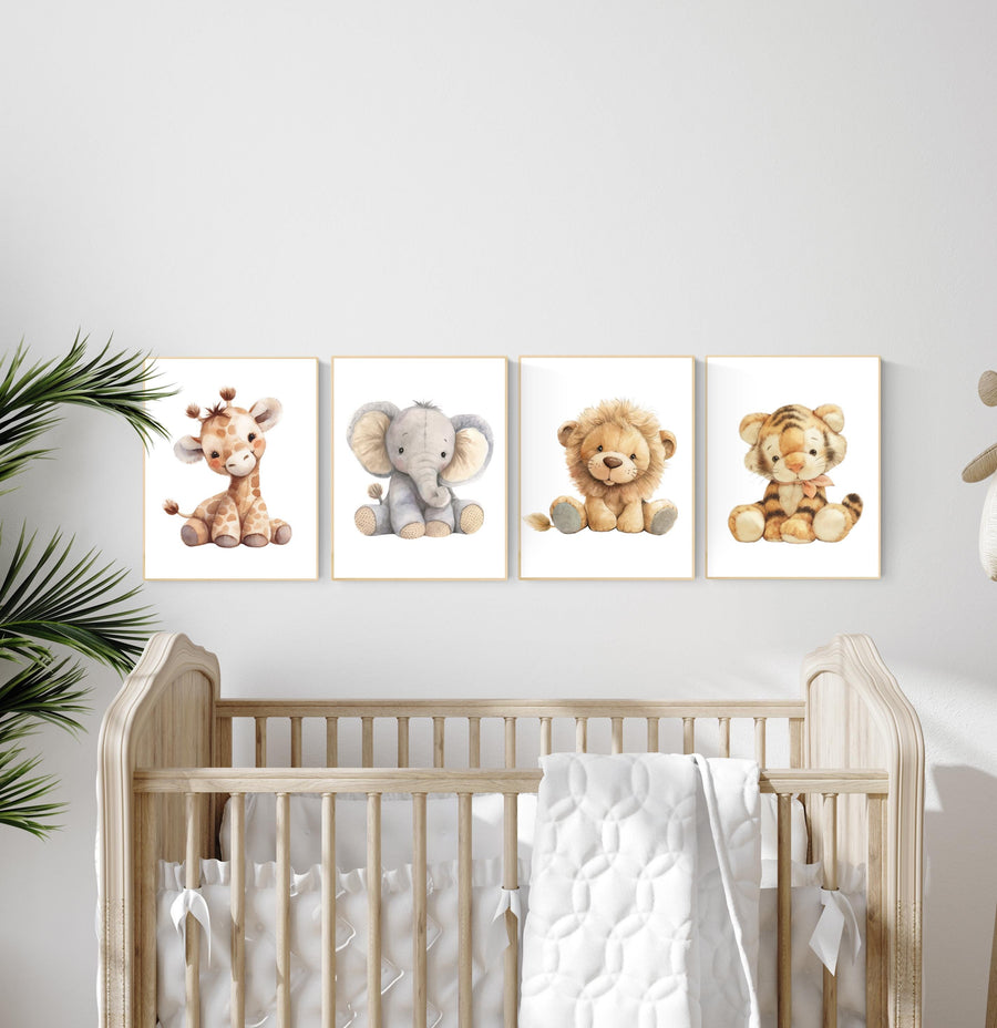 Animal prints, gender neutral nursery, Plush animals, Safari Animal Nursery Prints, safari animals, safari nursery, gender neutral nursery