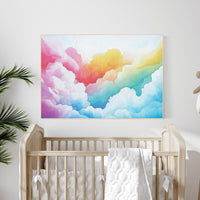Pink cloud artwork, girl nursery wall art, dreamy sky decor, pastel cloud print, girls room decor, nursery cloud wall art, nursery print