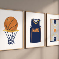 Basketball wall art, personalized sports prints, basketball jersey decor, sports-themed room, basketball hoop poster, kids room artwork
