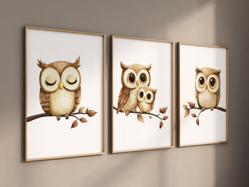 Owl wall art, owl nursery decor, cute owl prints, neutral gender nursery art, Owl wall art, owl prints for nursery, owl wall art, baby room