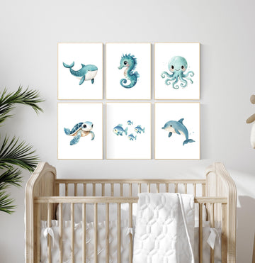 Ocean nursery, underwater nursery. whale nursery, sea nursery, sea turtle, sea theme nursery decor, ocean themed nursery, under the sea