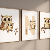 Owl wall art, owl nursery decor, cute owl prints, neutral gender nursery art, Owl wall art, owl prints for nursery, owl wall art, baby room