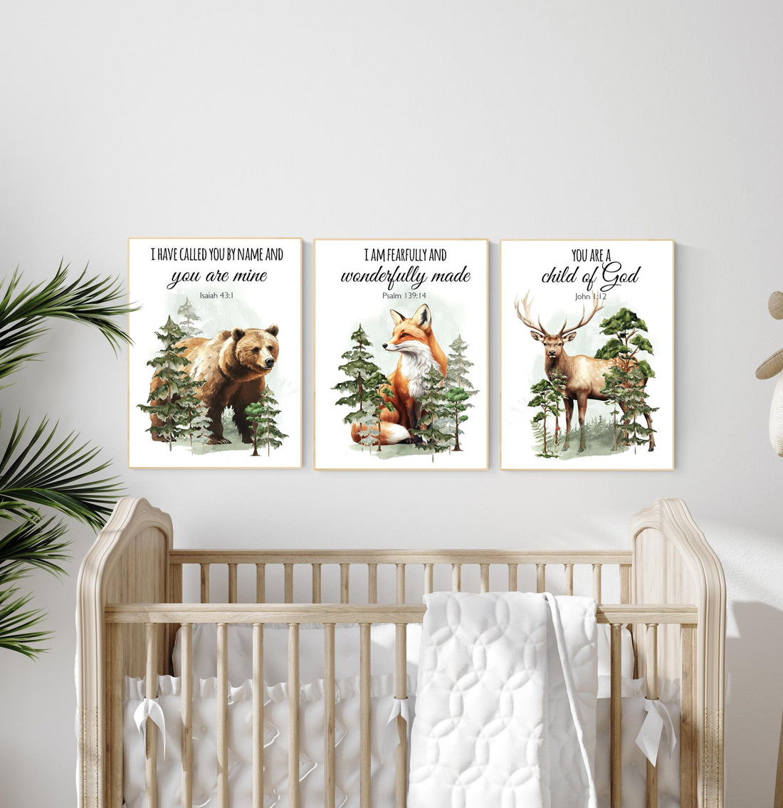 Nursery decor woodland, mountain wall art, tree nursery decor, adventure theme nursery, forest, sage green, bible nursery, verse nursery