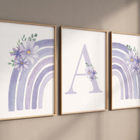 Rainbow nursery, girl nursery decor, purple nursery, rainbow nursery wall art, lavender nursery, lilac nursery, girls room decor