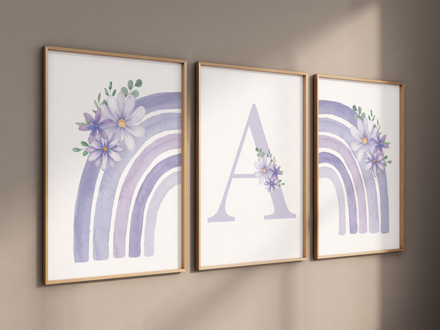 Rainbow nursery, girl nursery decor, purple nursery, rainbow nursery wall art, lavender nursery, lilac nursery, girls room decor