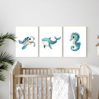 Ocean nursery decor, Nautical nursery print set, under the sea nursery, gender neutral nursery, ocean, nautical, Under the sea wall art