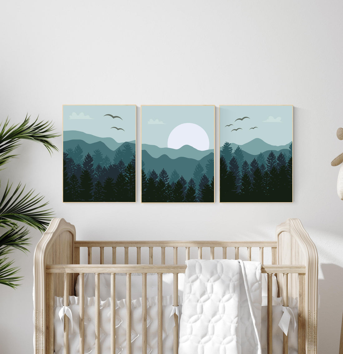 Nursery decor woodland, mountain wall art, tree nursery decor, adventure theme nursery, forest nursery, home decor