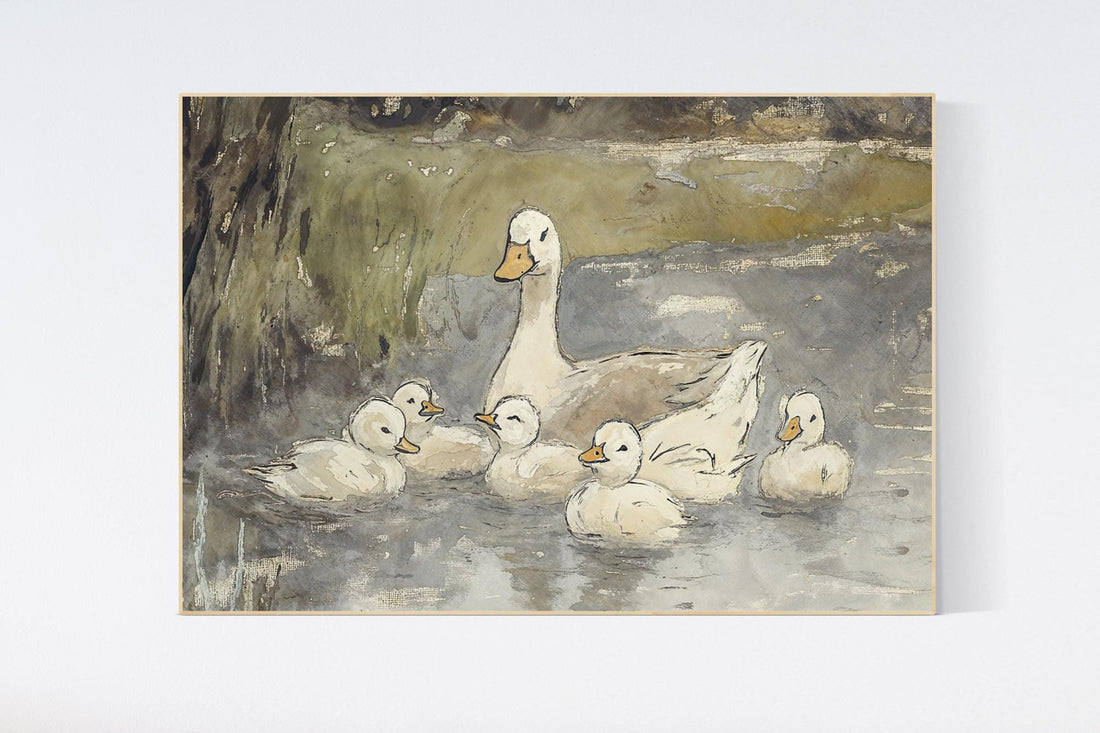 Duck Family wall art, nursery decor, ducklings nursery, duck print, gender neutral, duck wall art, nursery print, baby room wall art