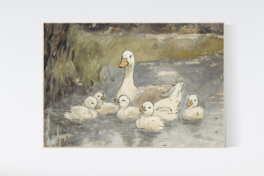 Duck Family wall art, nursery decor, ducklings nursery, duck print, gender neutral, duck wall art, nursery print, baby room wall art