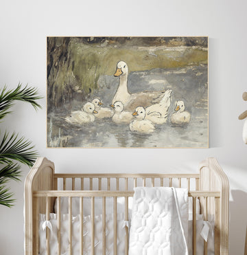 Duck Family wall art, nursery decor, ducklings nursery, duck print, gender neutral, duck wall art, nursery print, baby room wall art
