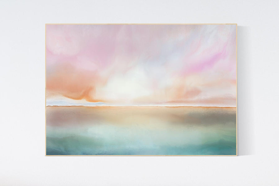 Landscape sea view, nursery wall art, gender neutral, sky, beach nursery decor, sunset print, sunrise print, nursery print, baby room