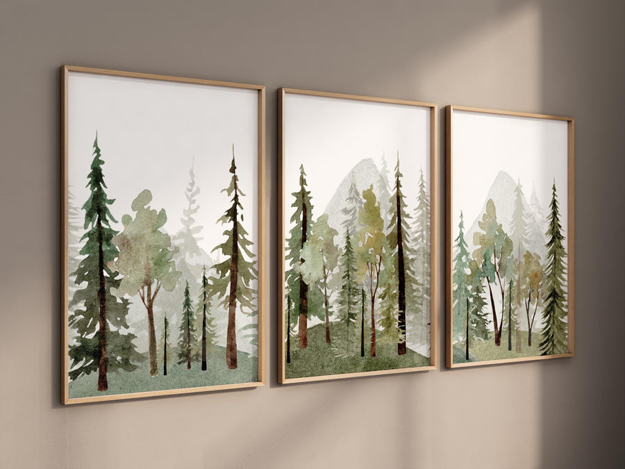 Nursery decor mountain, nursery wall art, tree nursery, adventure theme nursery, sage green, Mountain Decor, Forest Nursery, Nature Theme