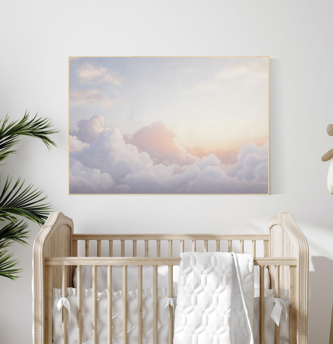 Cloud artwork, nursery wall art, gender neutral, dreamy sky decor, pastel cloud print, nursery cloud wall art, nursery print, baby room art