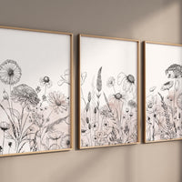 Boho Botanical Prints, girl nursery decor, Wildflower Nursery, floral nursery, blush pink, Wild Flowers, Flower Nursery, blush nursery