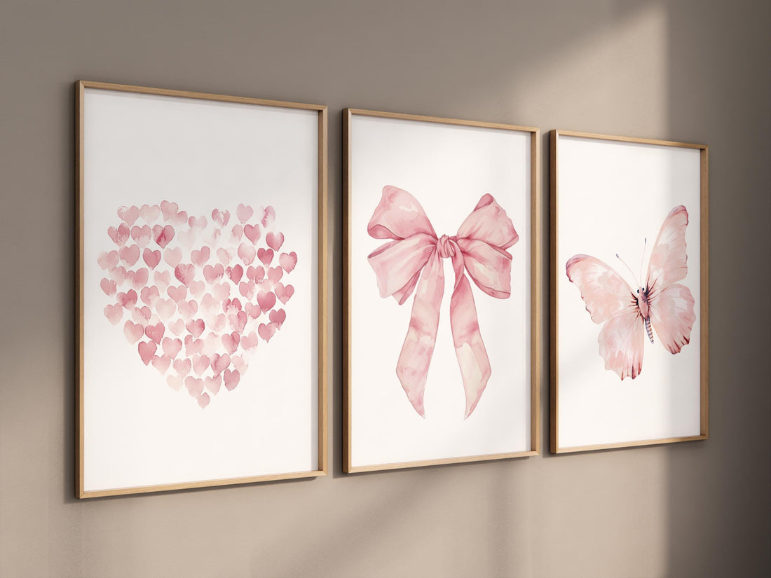 Bow print wall art, Bow nursery print, pink Bow nursery wall art, bow nursery art, bow nursery decor, bow print wall art, butterfly print