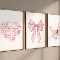 Bow print wall art, Bow nursery print, pink Bow nursery wall art, bow nursery art, bow nursery decor, bow print wall art, butterfly print