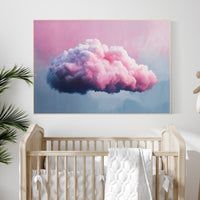 Pink cloud artwork, girl nursery wall art, dreamy sky decor, pastel cloud print, girls room decor, nursery cloud wall art, nursery print