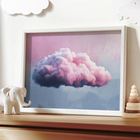 Pink cloud artwork, girl nursery wall art, dreamy sky decor, pastel cloud print, girls room decor, nursery cloud wall art, nursery print