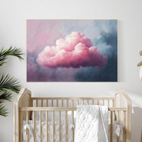 Pink cloud artwork, girl nursery wall art, dreamy sky decor, pastel cloud print, girls room decor, nursery cloud wall art, nursery print