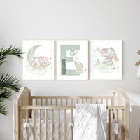 Elephant nursery, Sage green nursery, sage nursery, gender neutral, elephant print, nursery wall art, green nursery, baby room wall art