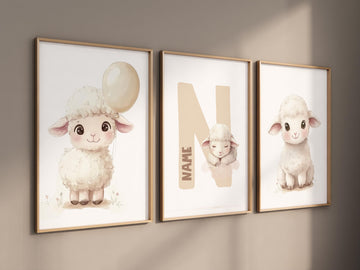 Sheep nursery decor, Gray nursery decor, nursery decor lamb, nursery wall art sheep, gender neutral nursery, grey nursery, baby room prints
