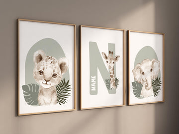 Safari Nursery Wall Prints, Boho Nursery Prints, jungle animals, Sage Green Nursery Art, animal Nursery Decor, animal prints