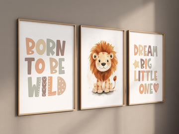 Lion prints, lion nursery, safari animal wall art, lion family decor, baby nursery prints, jungle themed posters, safari themed, lion poster