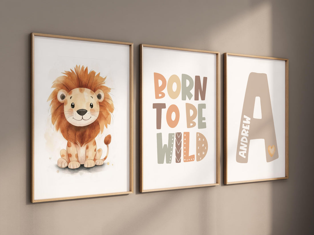 Lion prints, lion nursery, safari animal wall art, lion family decor, baby nursery prints, jungle themed posters, safari themed, lion poster